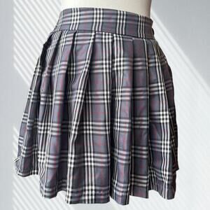 Soft grey y2k plaid mini skirt